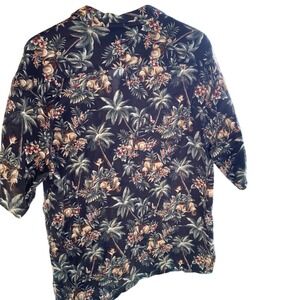 Campia Moda Hawaiian Artwork‎ Palm Trees Hut Mens Button-Down Shirt XL